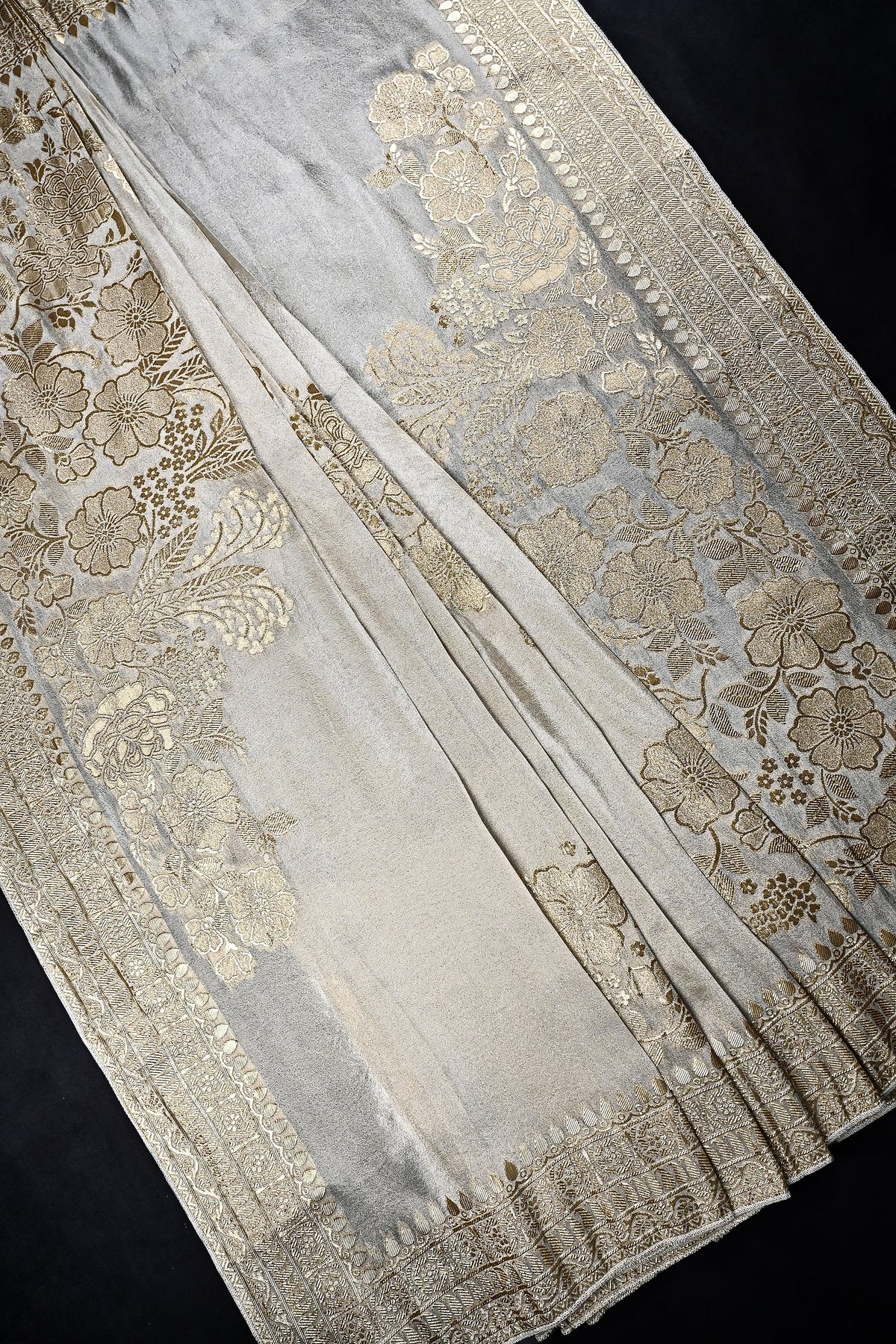 Golden Dyeable Tissue Dupatta All Over Zari Work 24714