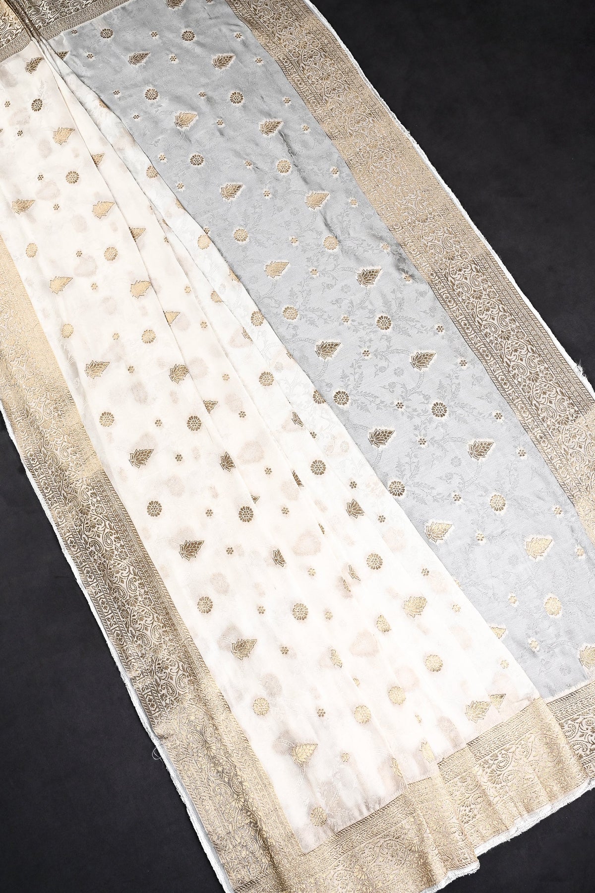 White Dyeable Banarasi Silk Dupatta All Over Self And Zari Work 24715