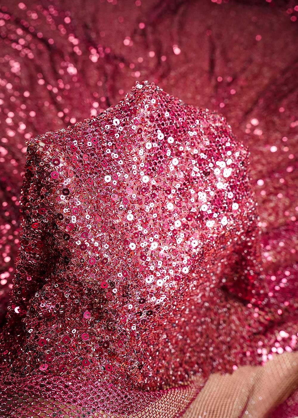 Maroon Imported Exclusive Fabric With All Over Sequins And Katdana Work 24728
