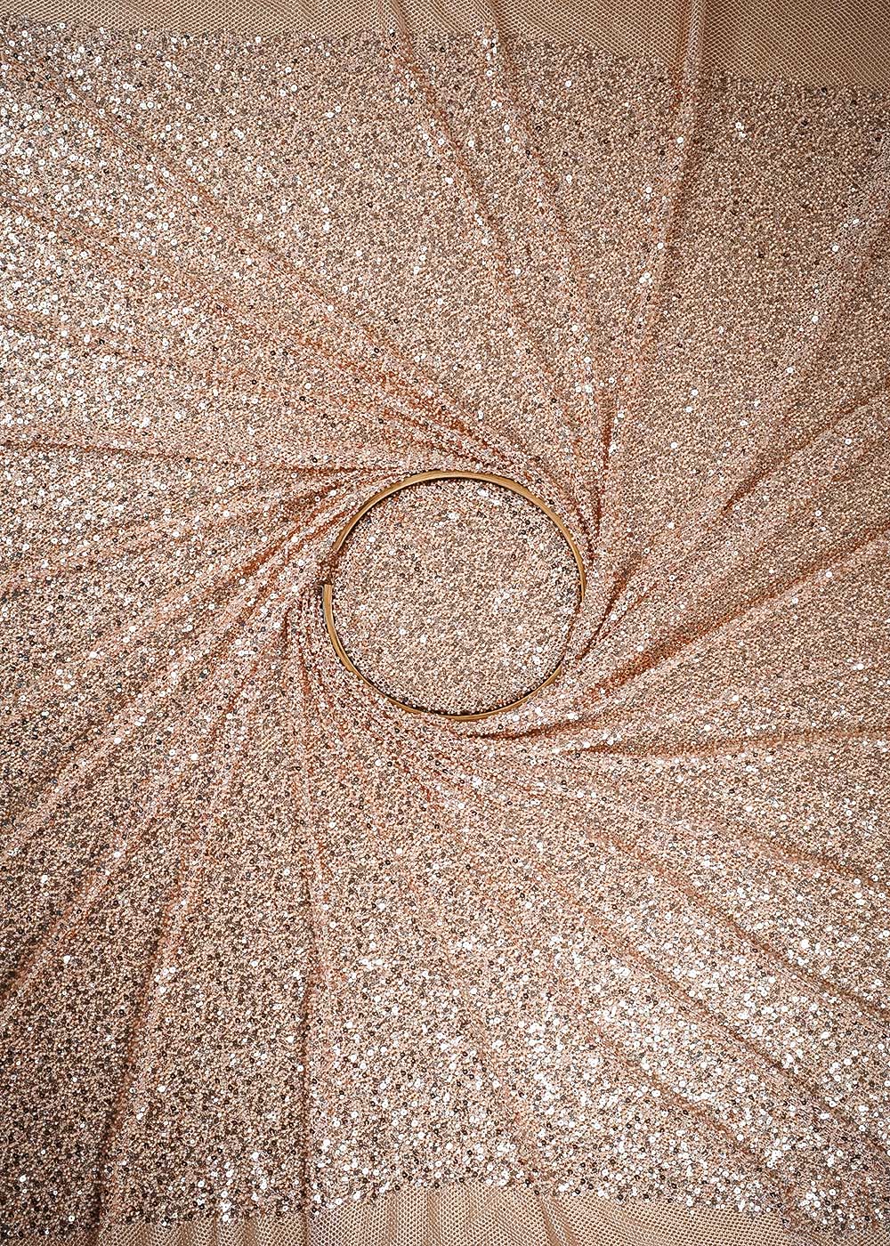 Pink Imported Exclusive Fabric With All Over Sequins And Katdana Work 24729