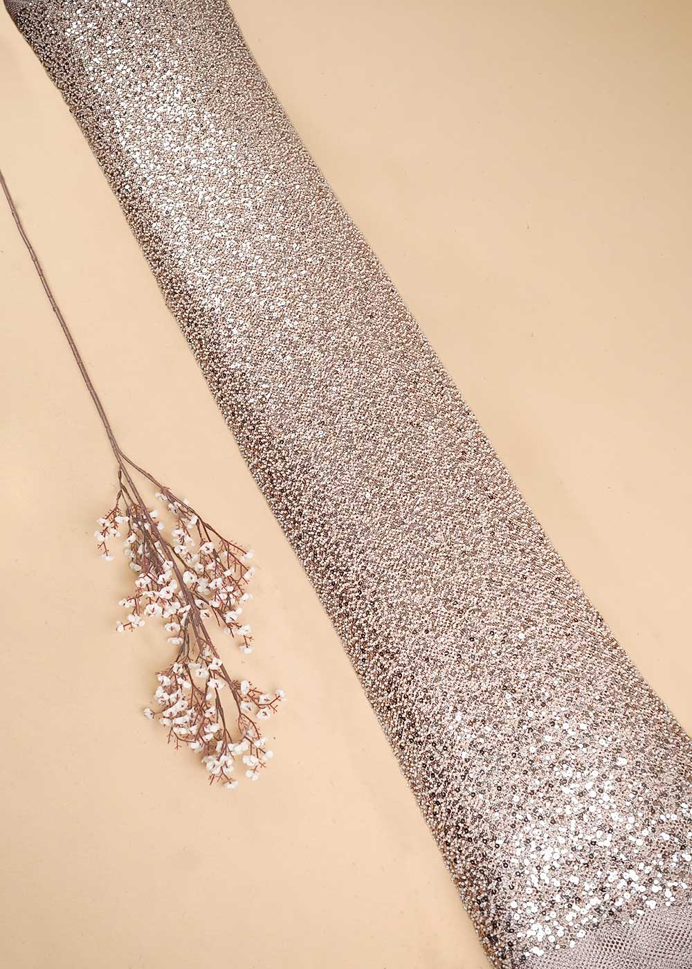 Pink Imported Exclusive Fabric With All Over Sequins And Katdana Work 24729