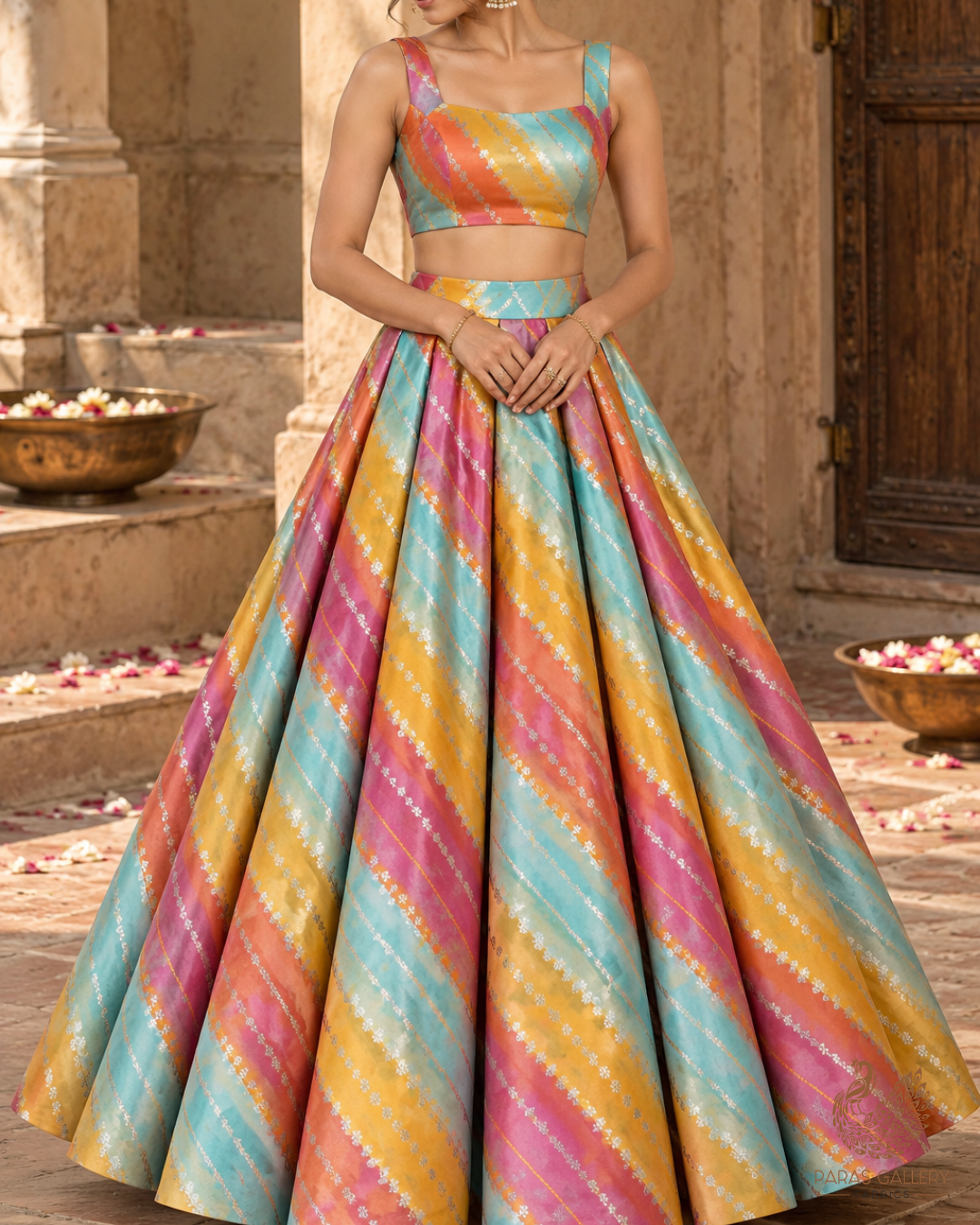 Pink Banarasi Brocade Fabric With All Over Zari Handloom 24759