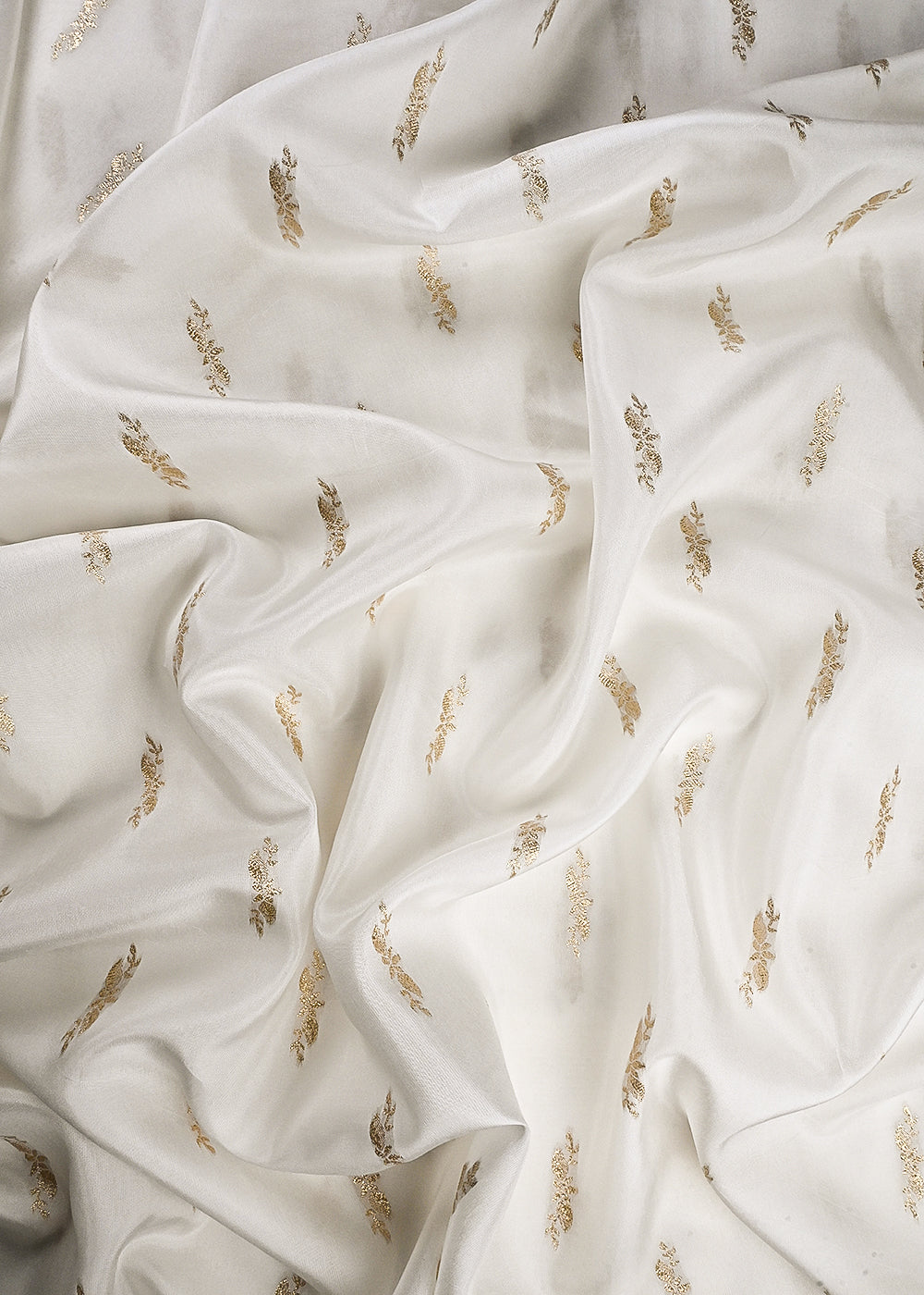 White Dyeable Silk Fabric With All Over Zari Handloom 24875
