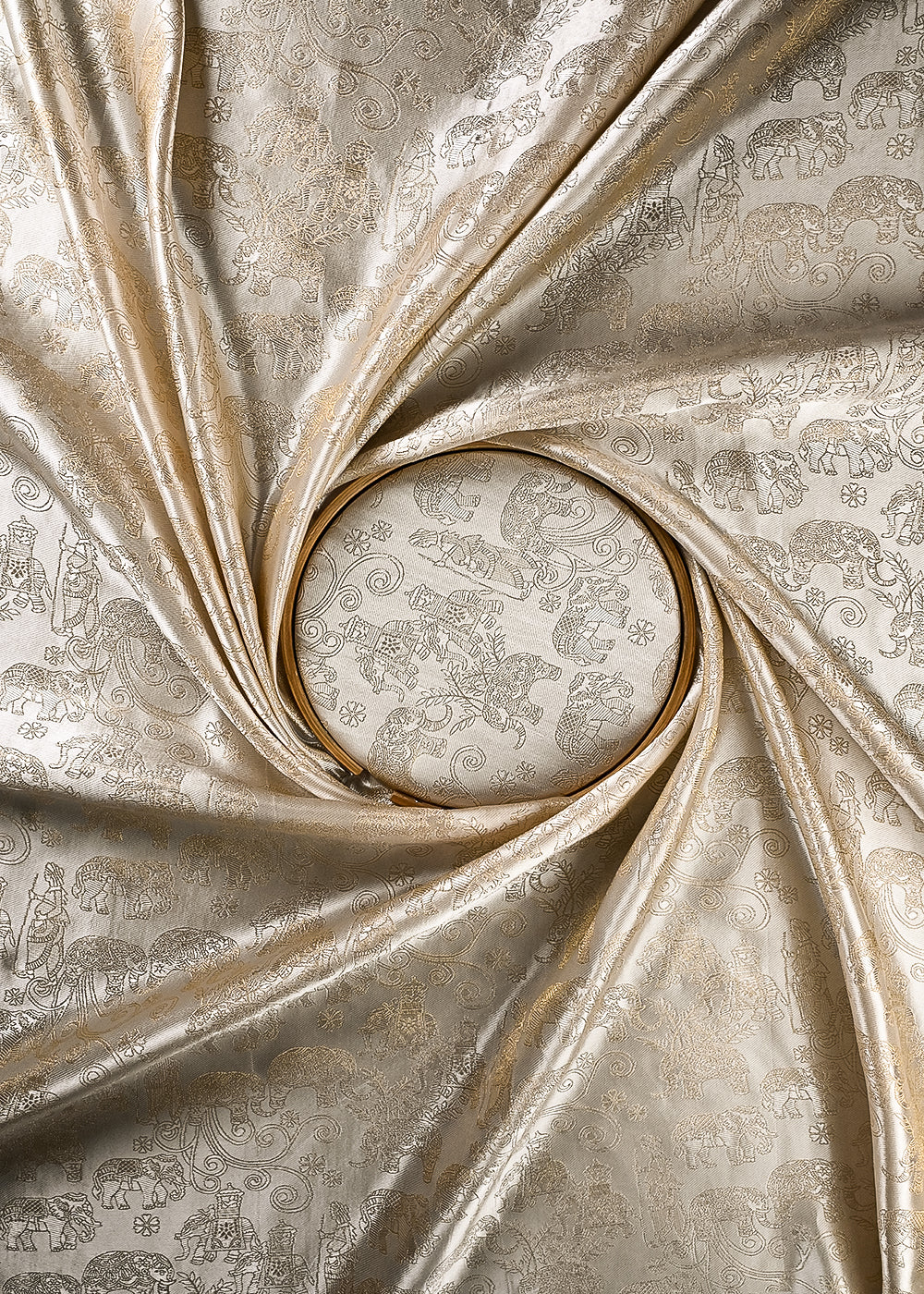 Golden Dyeable Tissue Fabric With All Over Zari Handloom 24880