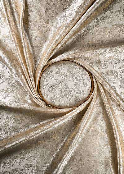 Golden Dyeable Tissue Fabric With All Over Zari Handloom 24880