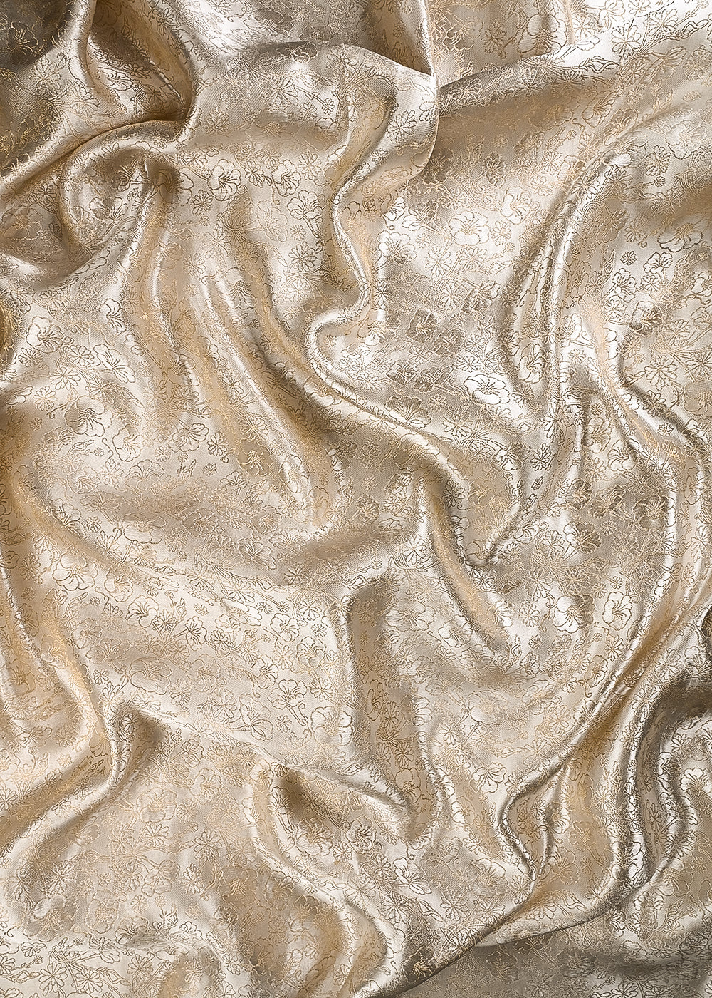 Golden Dyeable Tissue Fabric With All Over Zari Handloom 24881