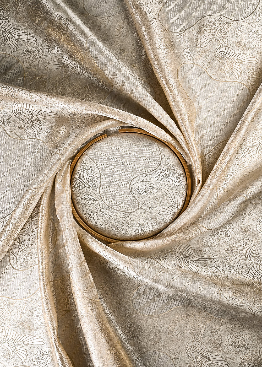 Golden Dyeable Tissue Fabric With All Over Zari Handloom 24882