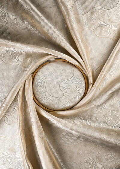 Golden Dyeable Tissue Fabric With All Over Zari Handloom 24882