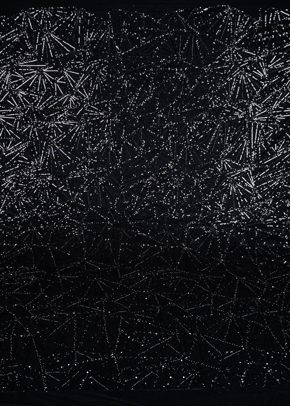 Black Imported Net Fabric With All Over Sequins And Katdana Work 24997