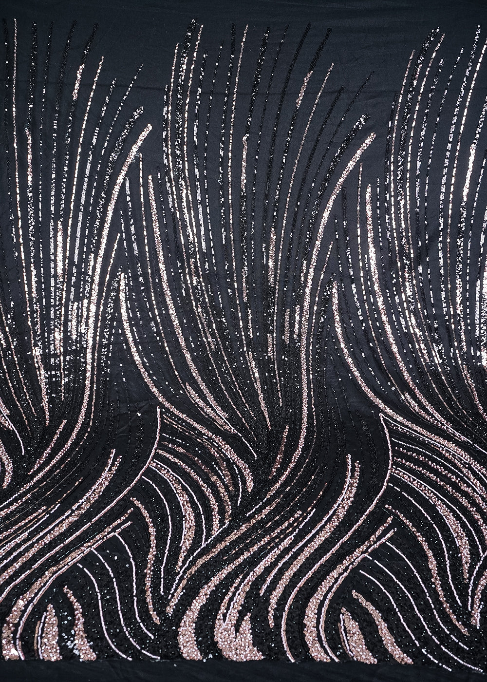 Black Imported Net Fabric With All Over Sequins And Katdana Work With Border 24998