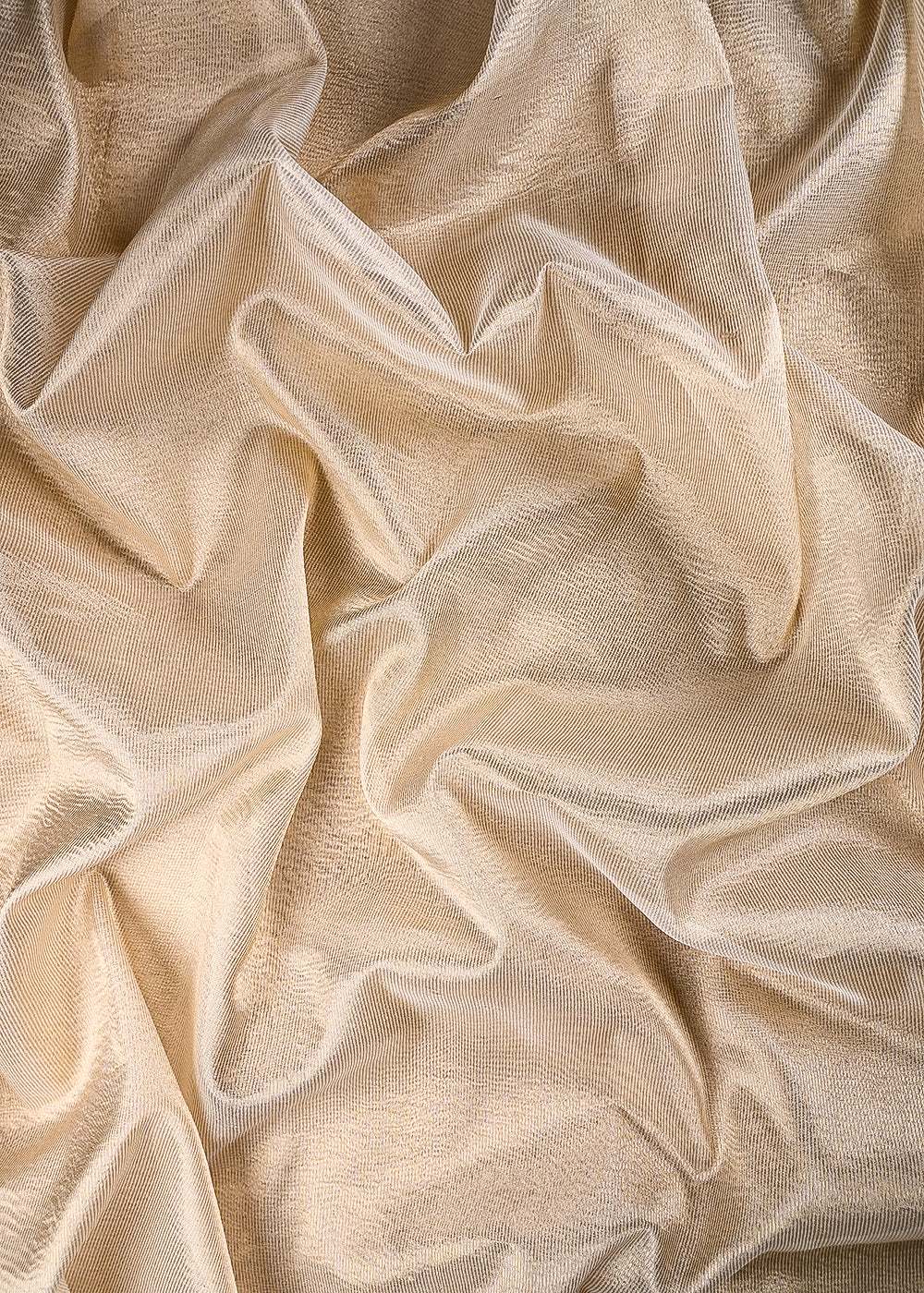White Dyeable Chanderi Fabric With All Over Zari Handloom 25052