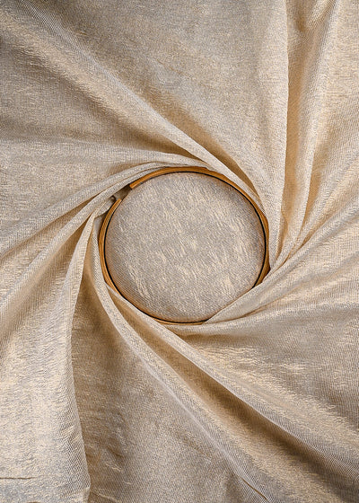White Dyeable Chanderi Fabric With All Over Zari Handloom 25053