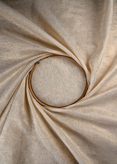 White Dyeable Chanderi Fabric With All Over Zari Handloom 25054