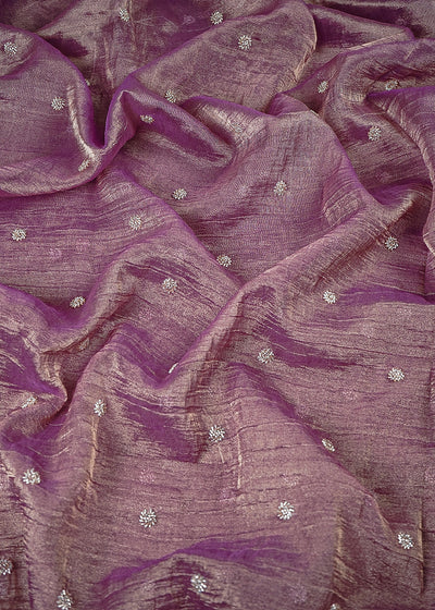 Purple Tissue Fabric With All Over Buti Of Katdana Work 25123