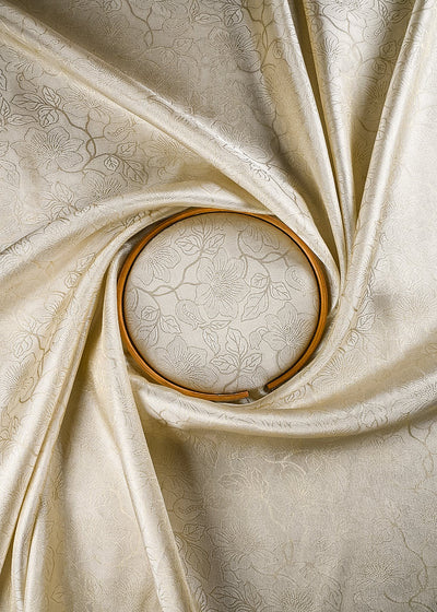 Golden Dyeable Tissue Fabric With All Over Zari Handloom 25159
