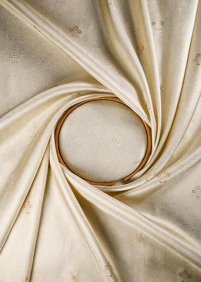 Golden Dyeable Tissue Fabric With All Over Zari Handloom 25160