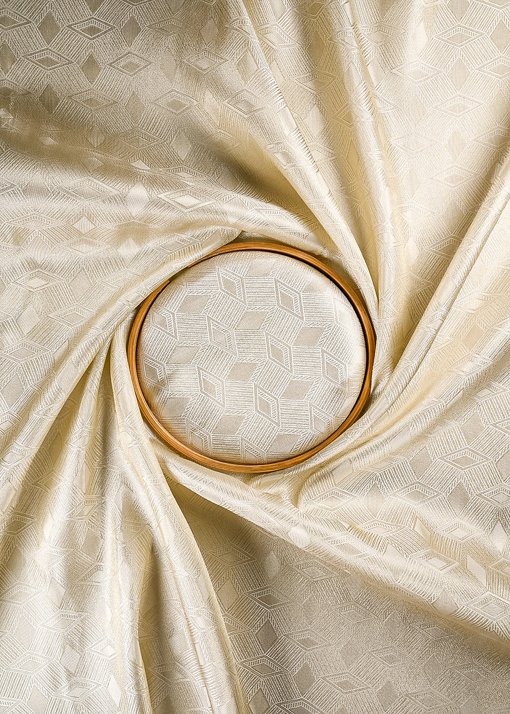 Golden Dyeable Tissue Fabric With All Over Zari Handloom 25162