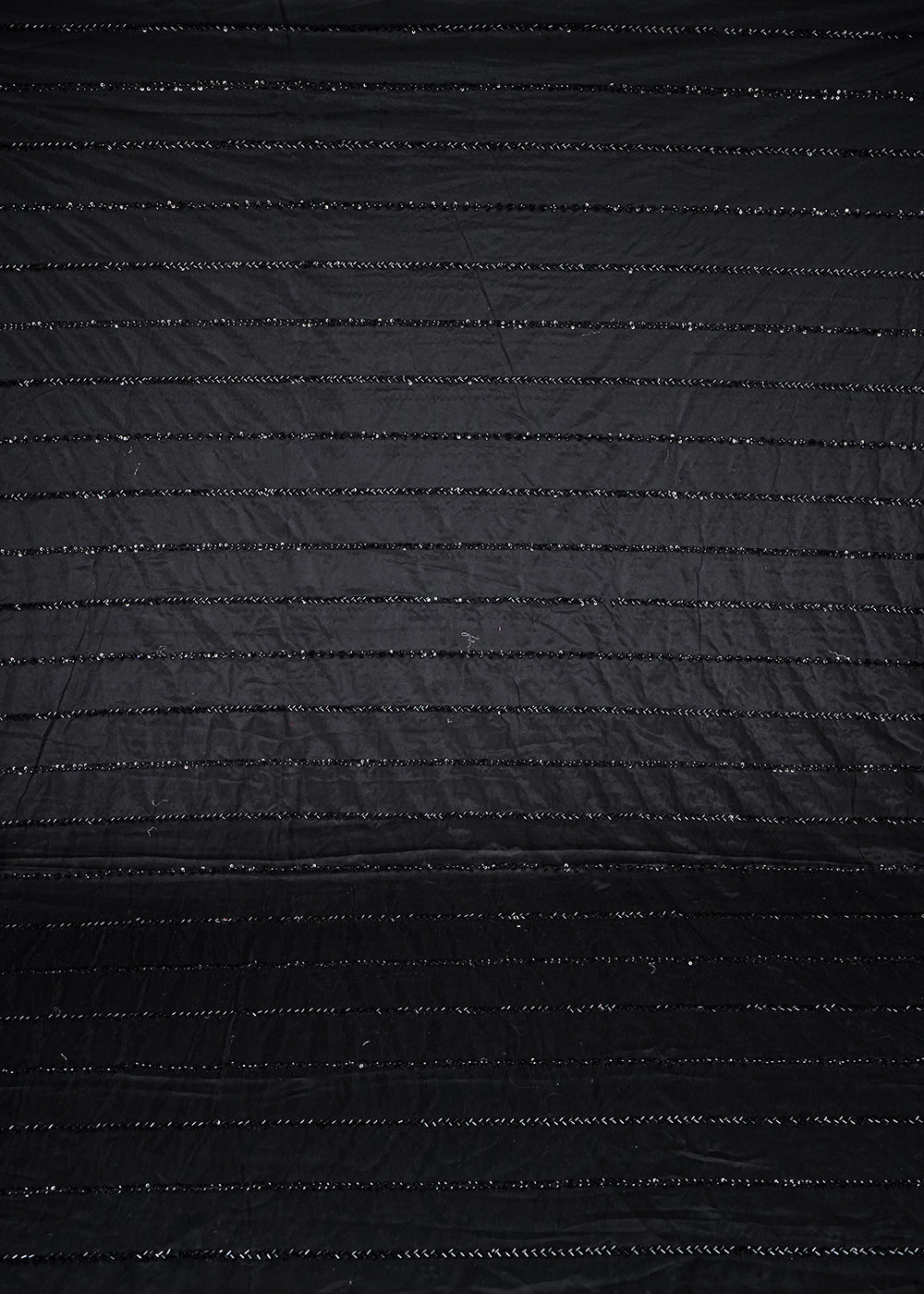 Black Net Fabric With All Over Katdana Work 25188