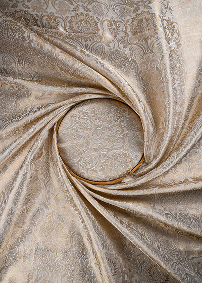 Golden Dyeable Tissue Fabric With All Over Zari Handloom 25205
