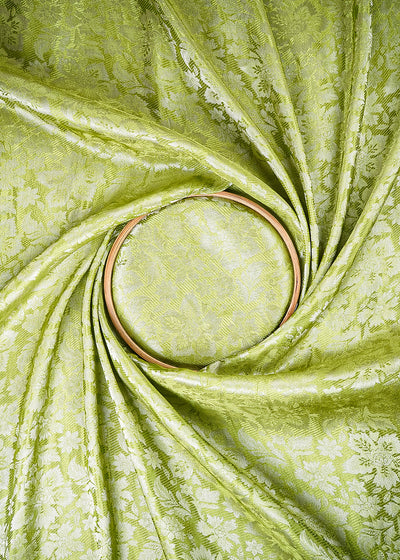 Green Tissue Fabric With All Over Zari Handloom 25327