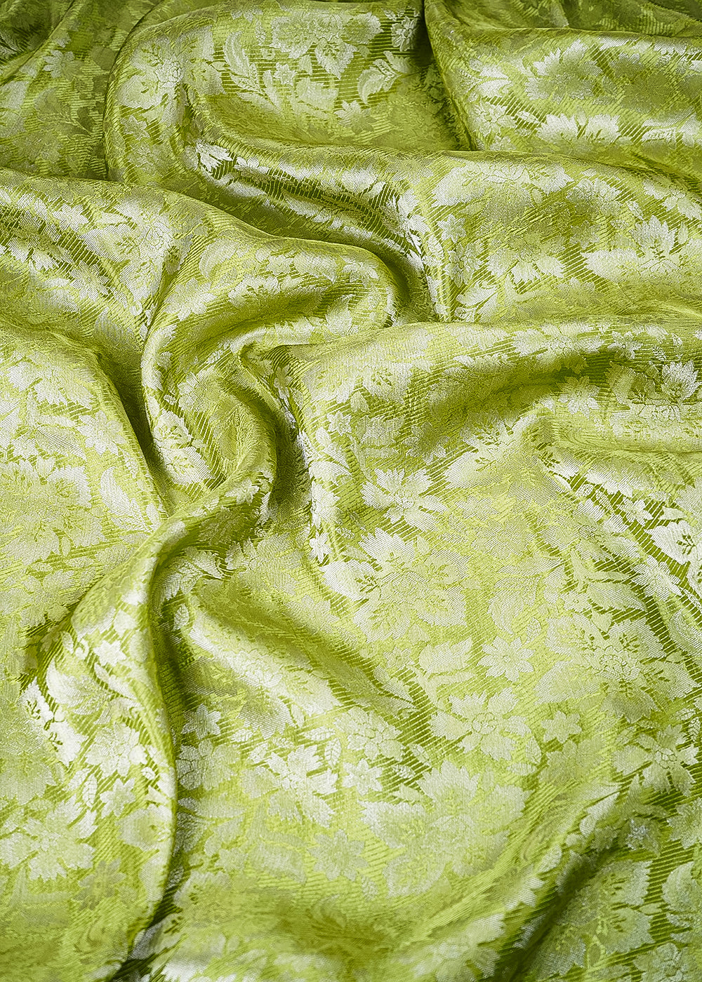 Green Tissue Fabric With All Over Zari Handloom 25327