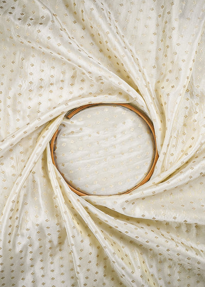 Golden Dyeable Tissue Fabric With All Over Zari Handloom 25331