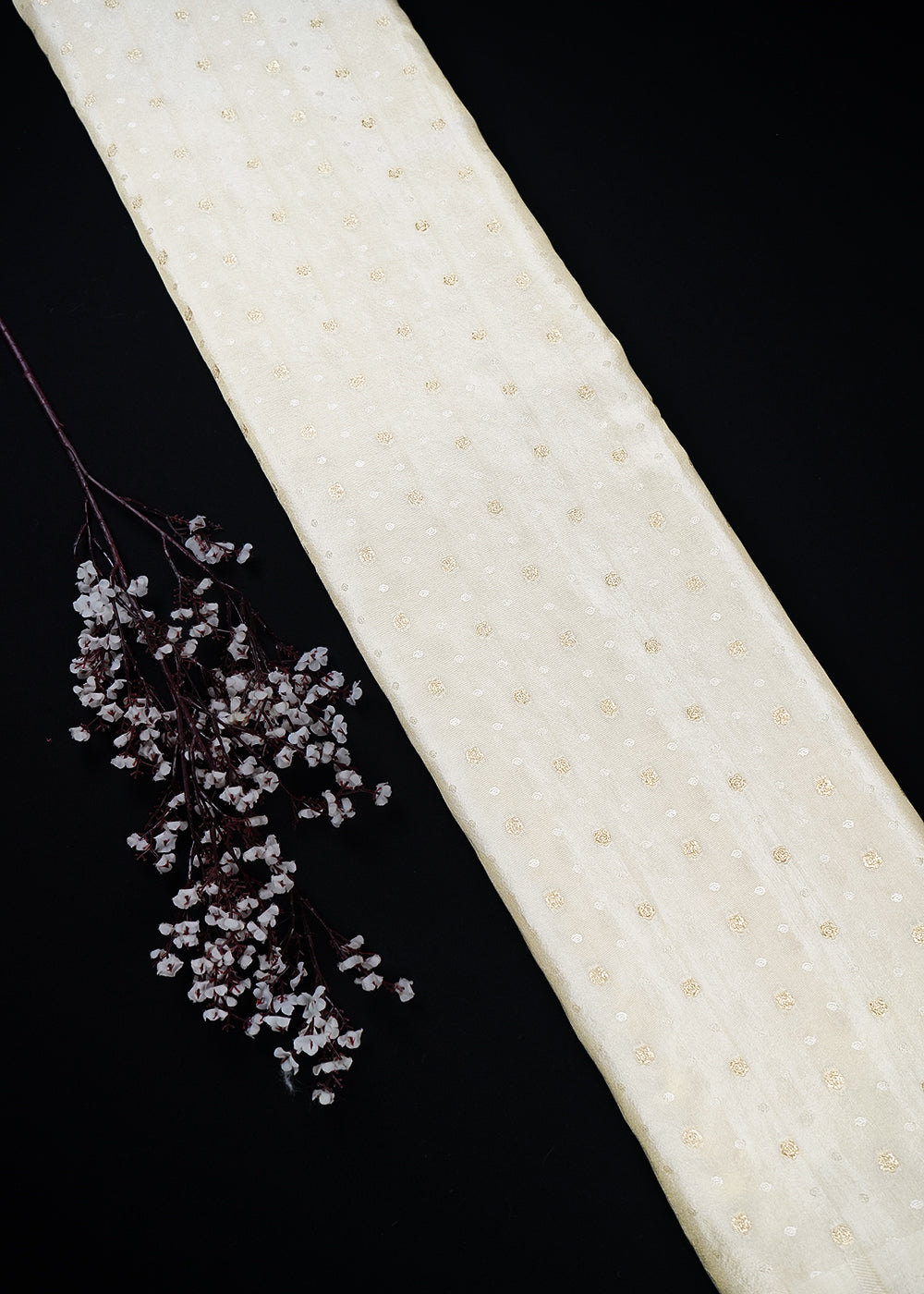 Golden Dyeable Tissue Fabric With All Over Zari Handloom 25337