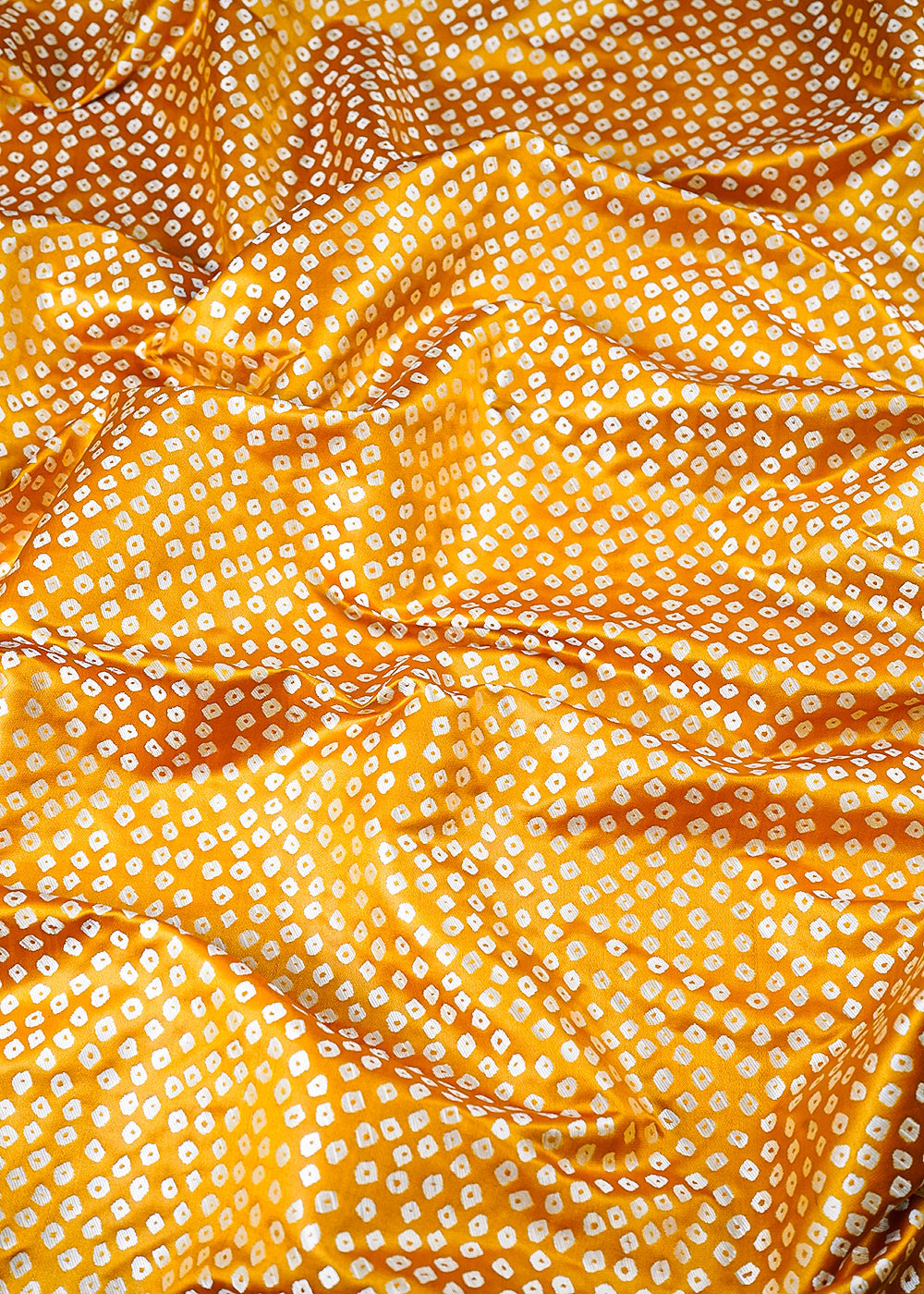 Mustard Banarasi Silk Fabric With All Over Bandhini Work 25382