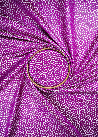 Purple Banarasi Silk Fabric With All Over Bandhini Work 25386