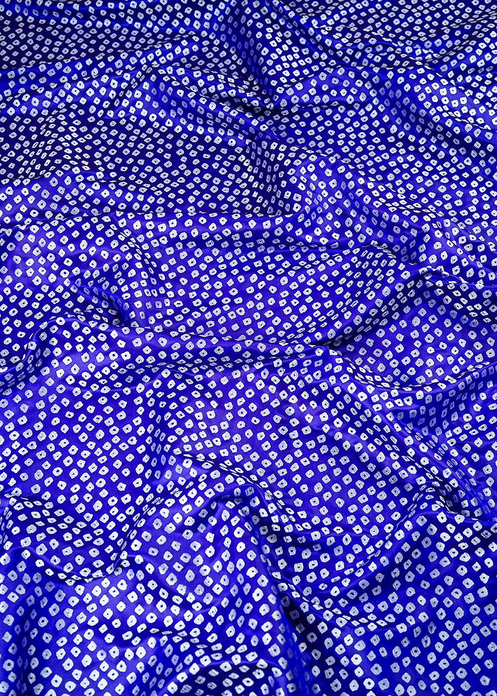 Royal Blue Banarasi Silk Fabric With All Over Bandhini Work 25387