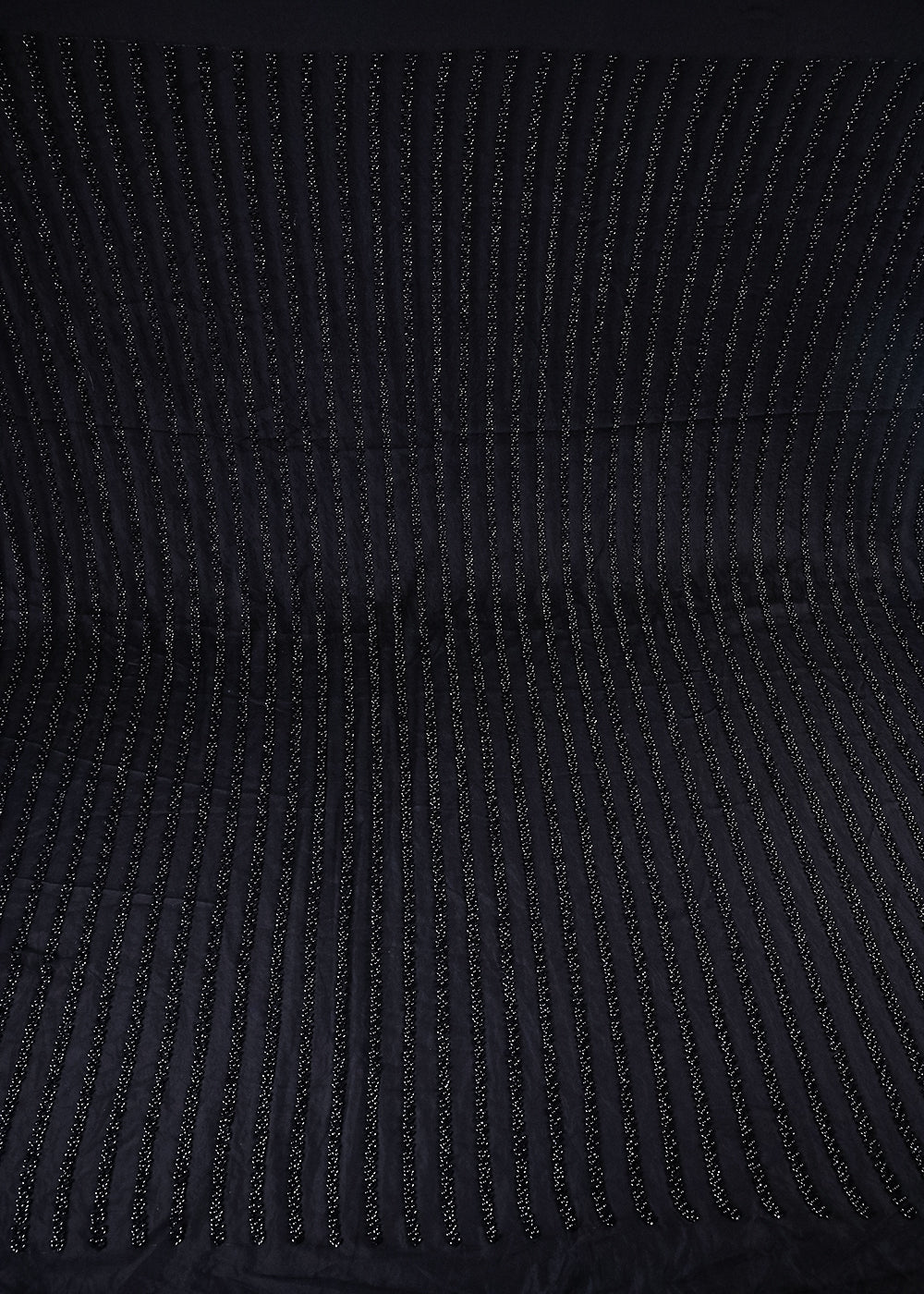 Black Imported Net Fabric With All Over Bead And Katdana Work 25548