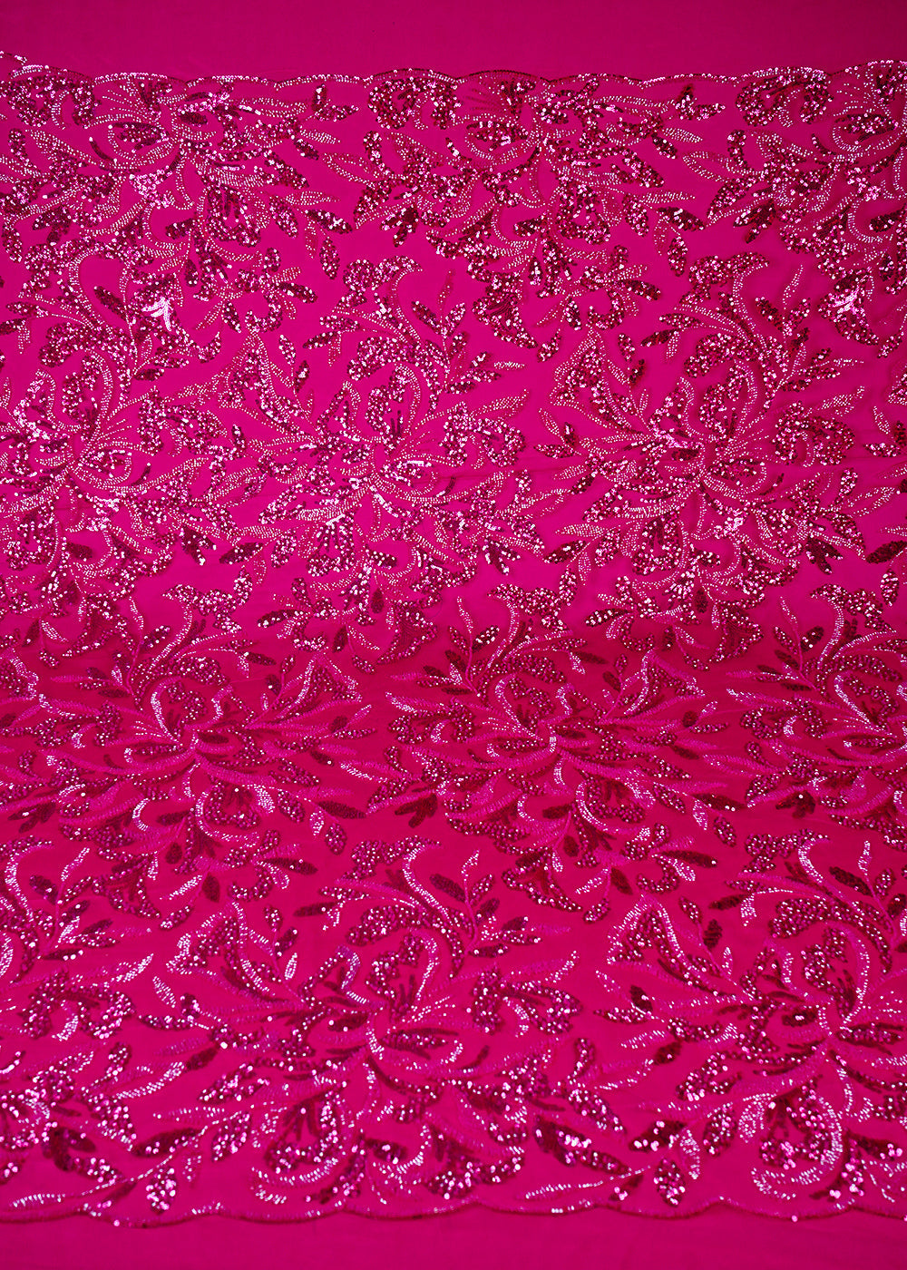 Magenta Imported Net Fabric With All Over Sequins And Katdana Work 25579