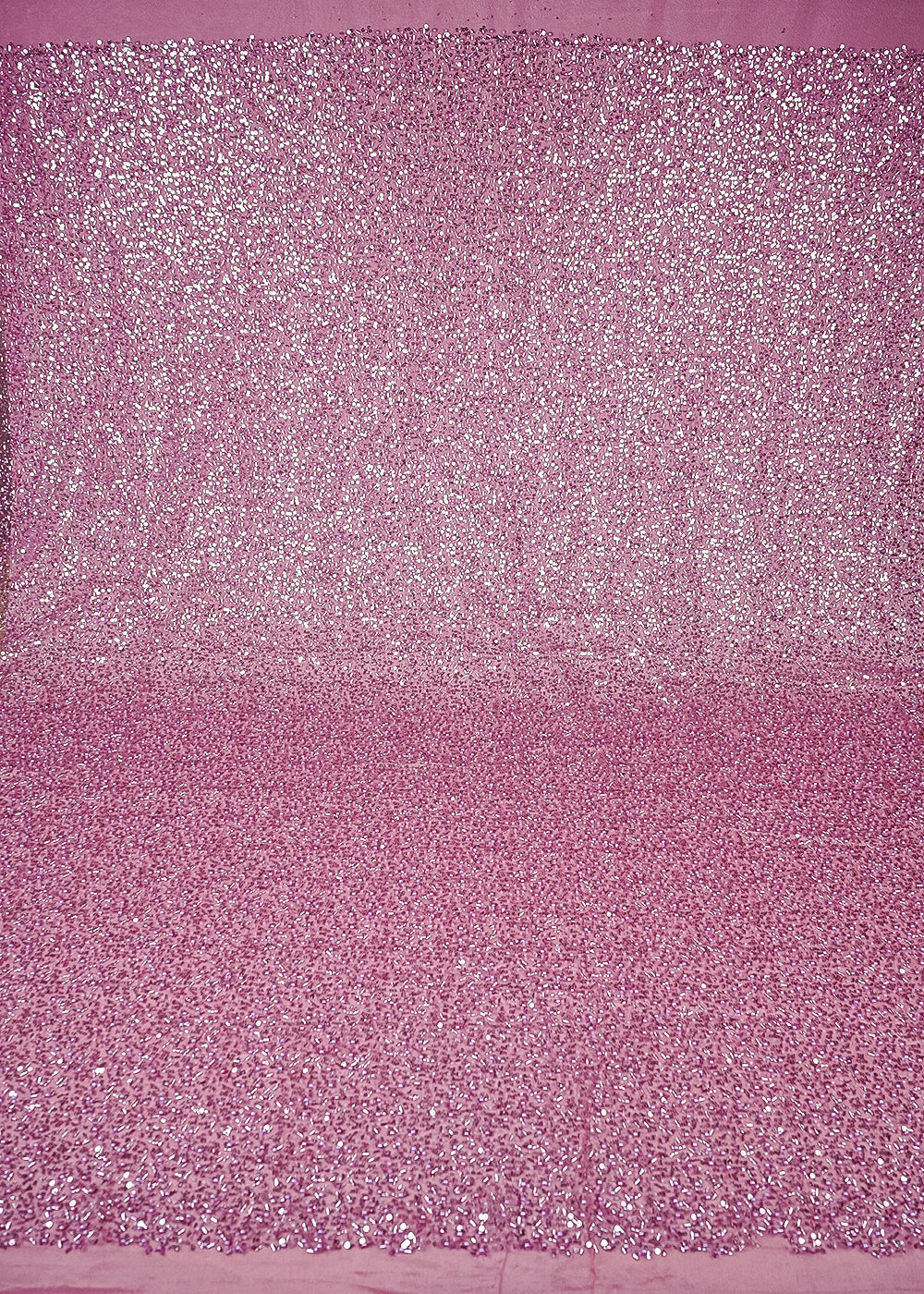 Pink Imported Net Fabric With All Over Sequins, Katdana And Bead Work With One Side Border 25620