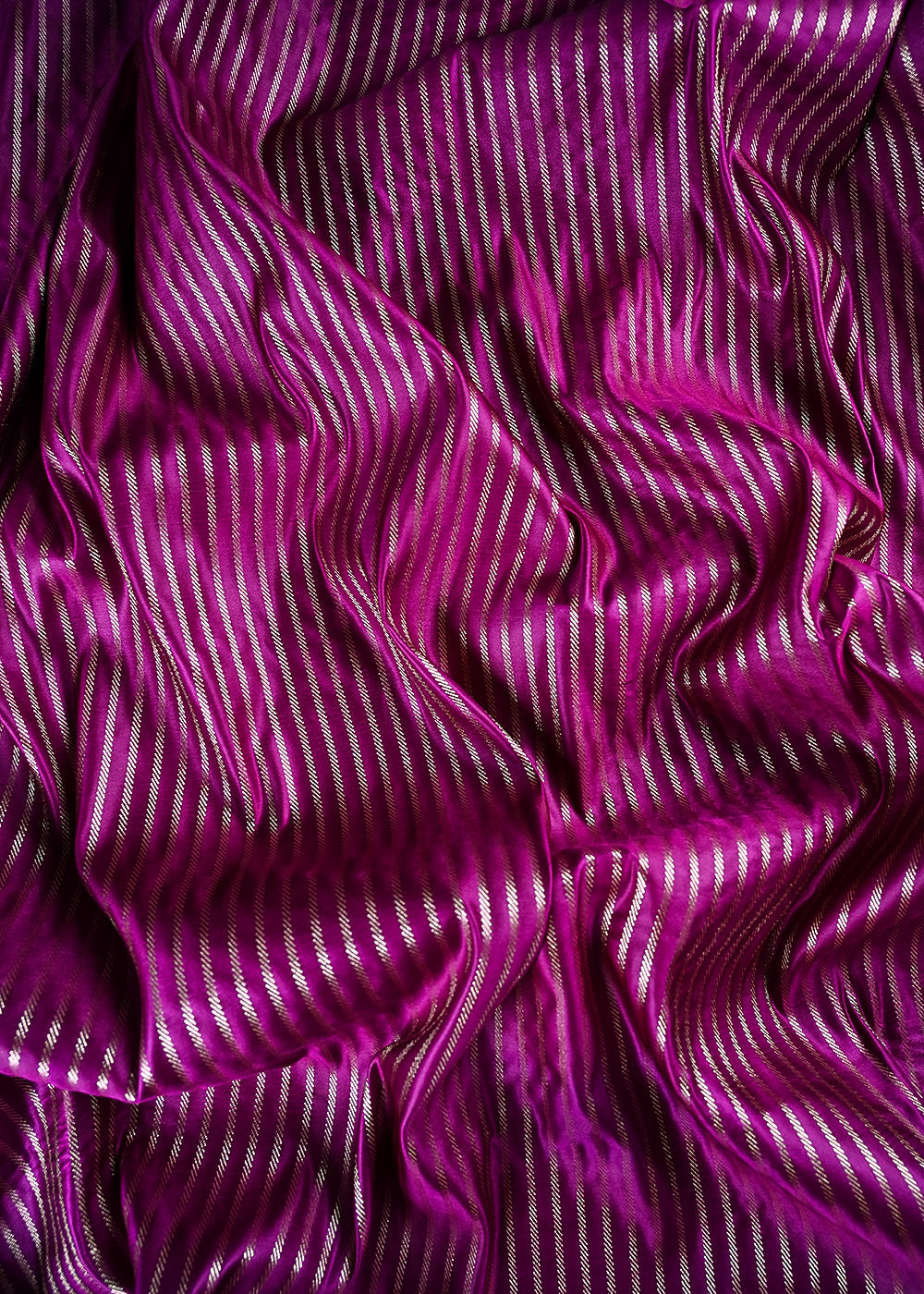 Purple Banarasi Brocade Fabric With All Over Zari Handloom 25753