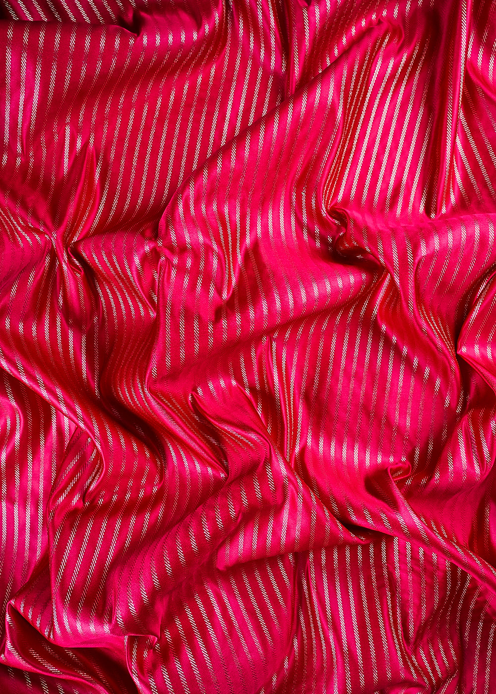 Rani Pink Banarasi Brocade Fabric With All Over Zari Handloom 25754