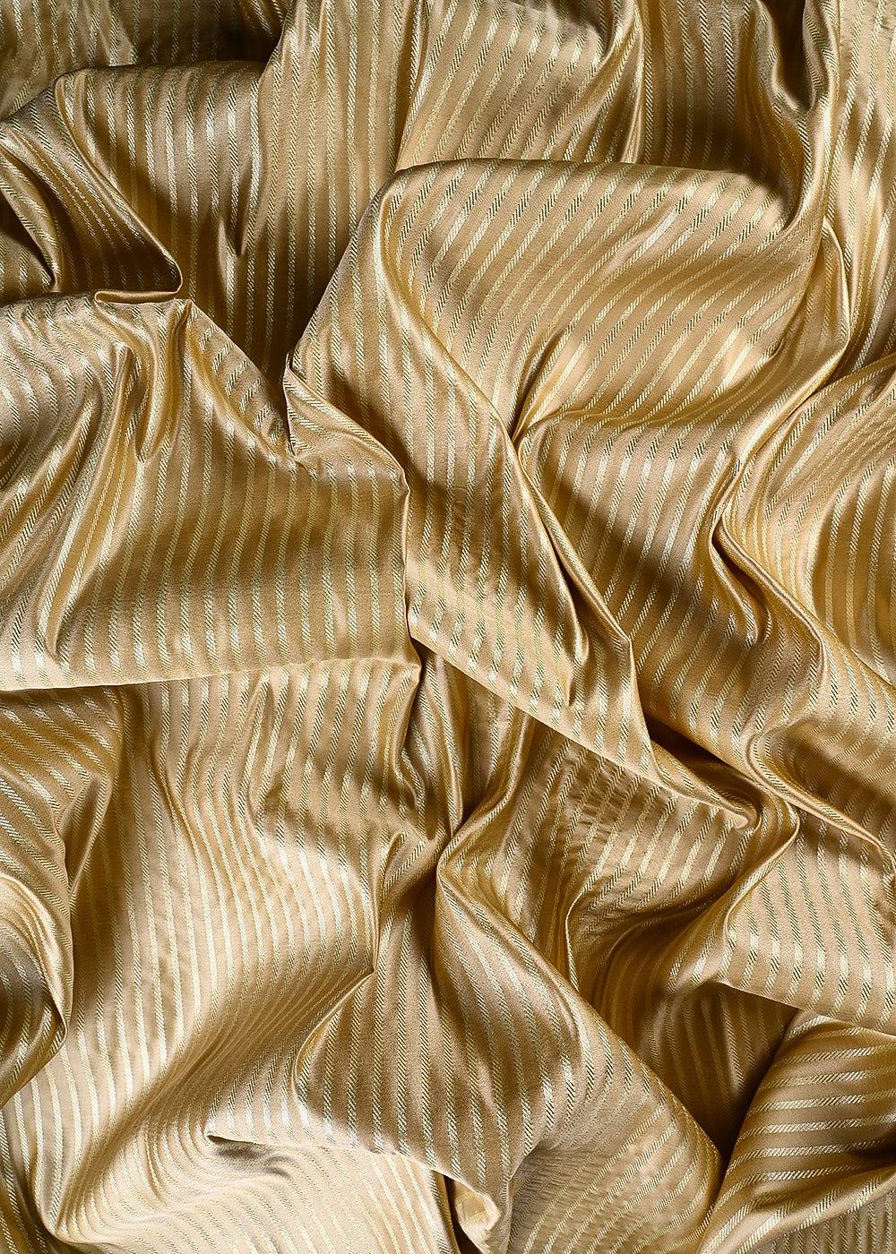 Beige Banarasi Brocade Fabric With All Over Zari Handloom 25755