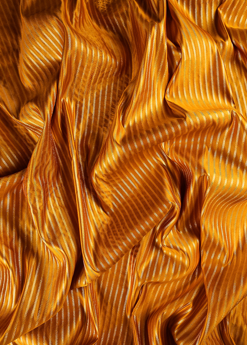 Mustard Banarasi Brocade Fabric With All Over Zari Handloom 25759