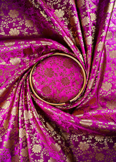 Golden Dyeable Tissue Fabric With All Over Thread And Zari Handloom With One Side Border 25857