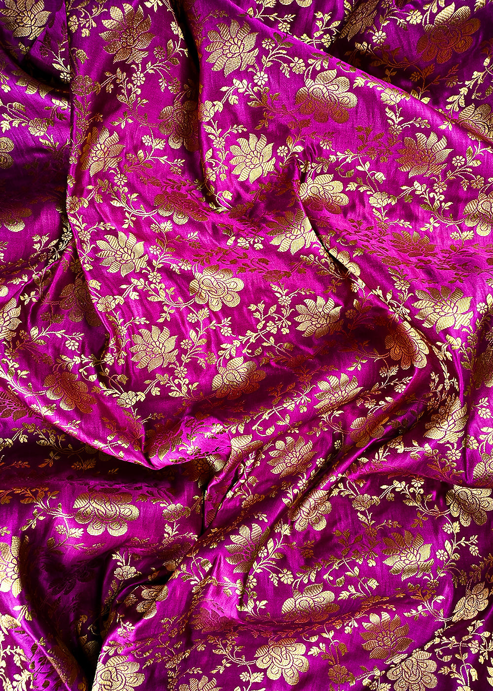 Golden Dyeable Tissue Fabric With All Over Thread And Zari Handloom With One Side Border 25857