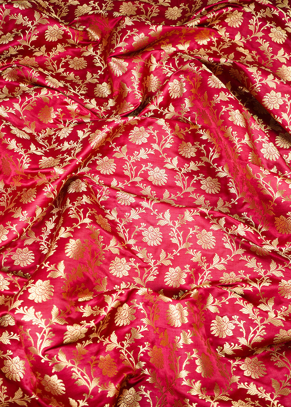 Maroon Banarasi Brocade Fabric With All Over Zari Handloom 26008
