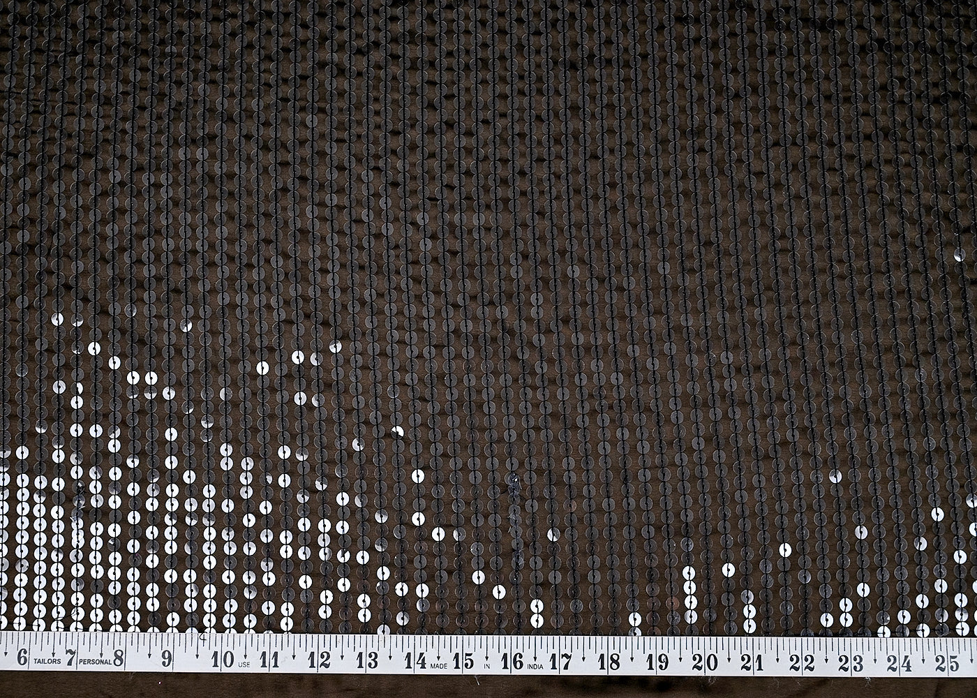 (Pre-Cut 2 MTR) Black Georgette Fabric With All Over Sequins Work 26291