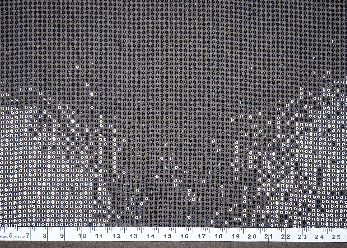 (Pre-Cut 2 MTR) Black Georgette Fabric With All Over Sequins Work 26378