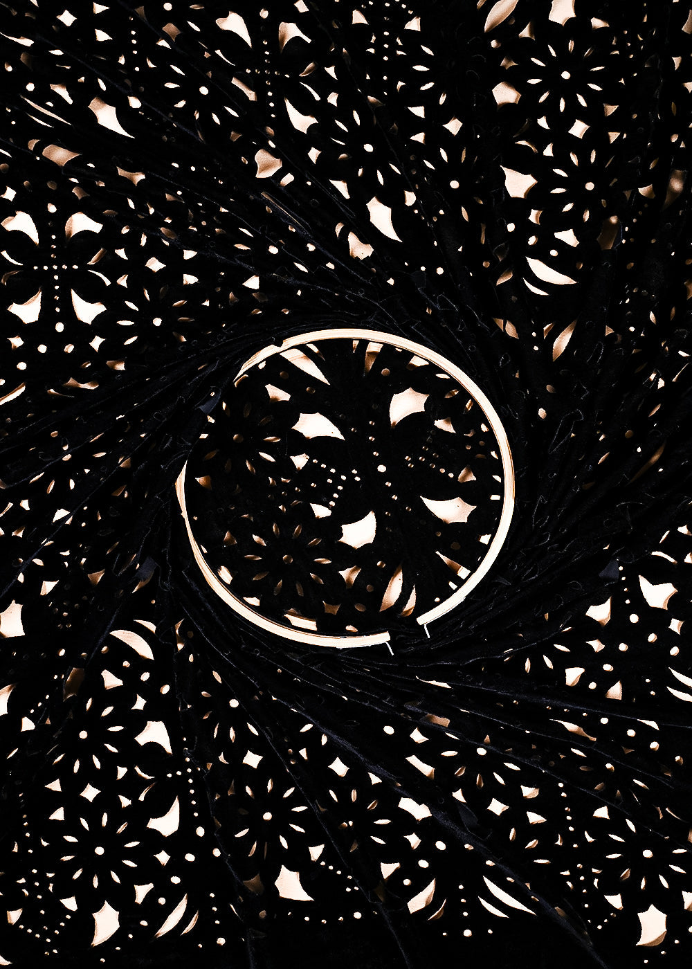 Black Velvet Fabric With All Over Cut Work 26438