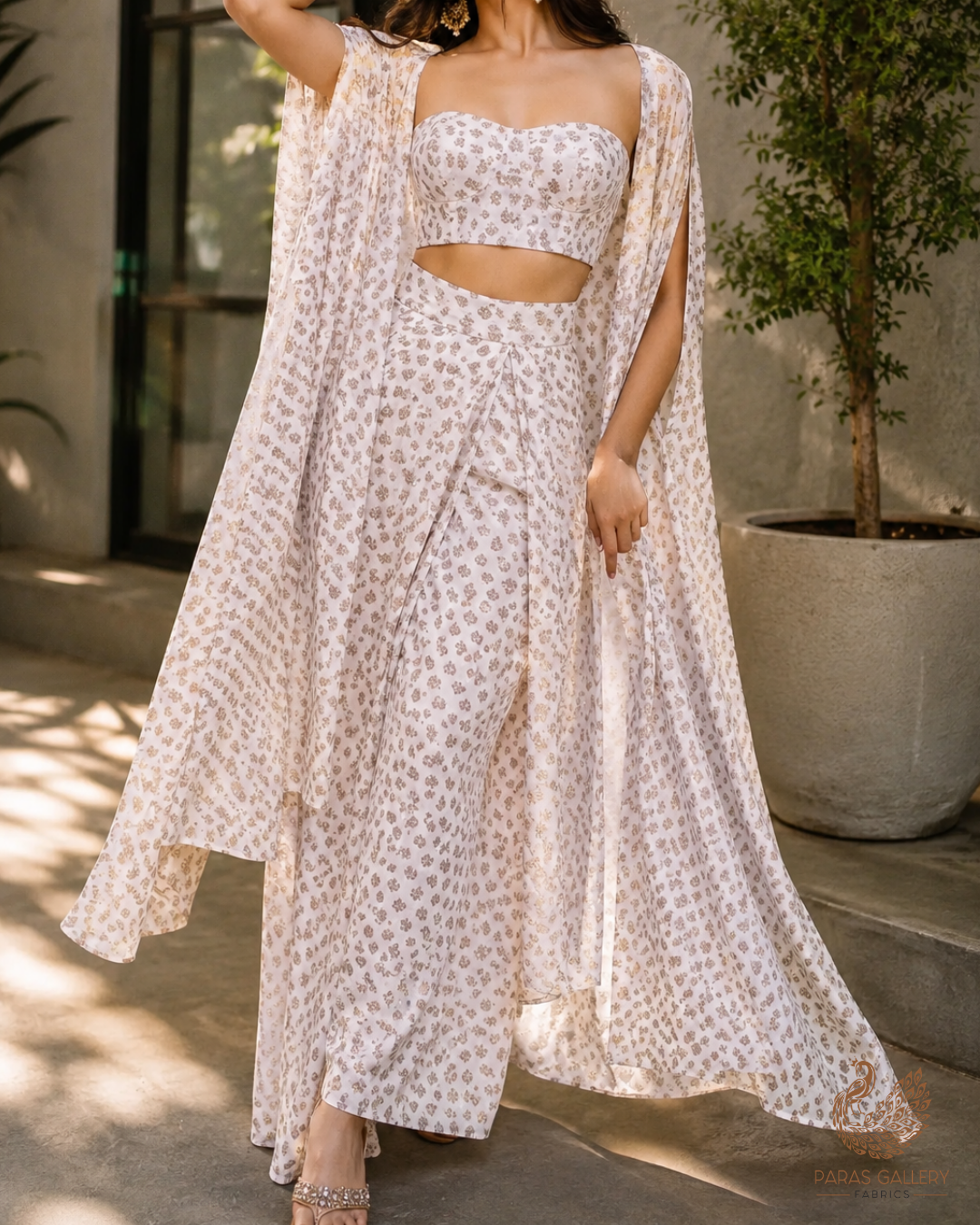 White Dyeable Chanderi Fabric With All Over Zari Handloom 26444