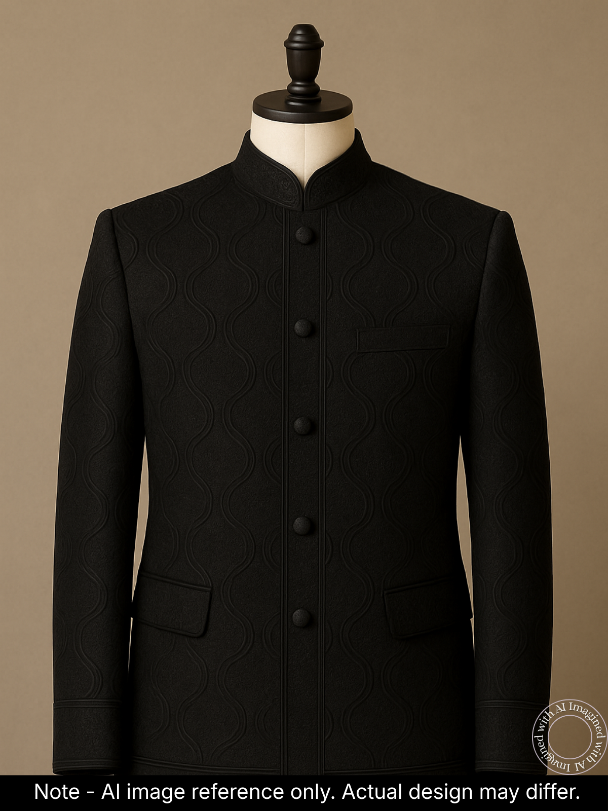 The Riwaayat – Unstitched Black Jodhpuri Jacket Fabric for Men 12105