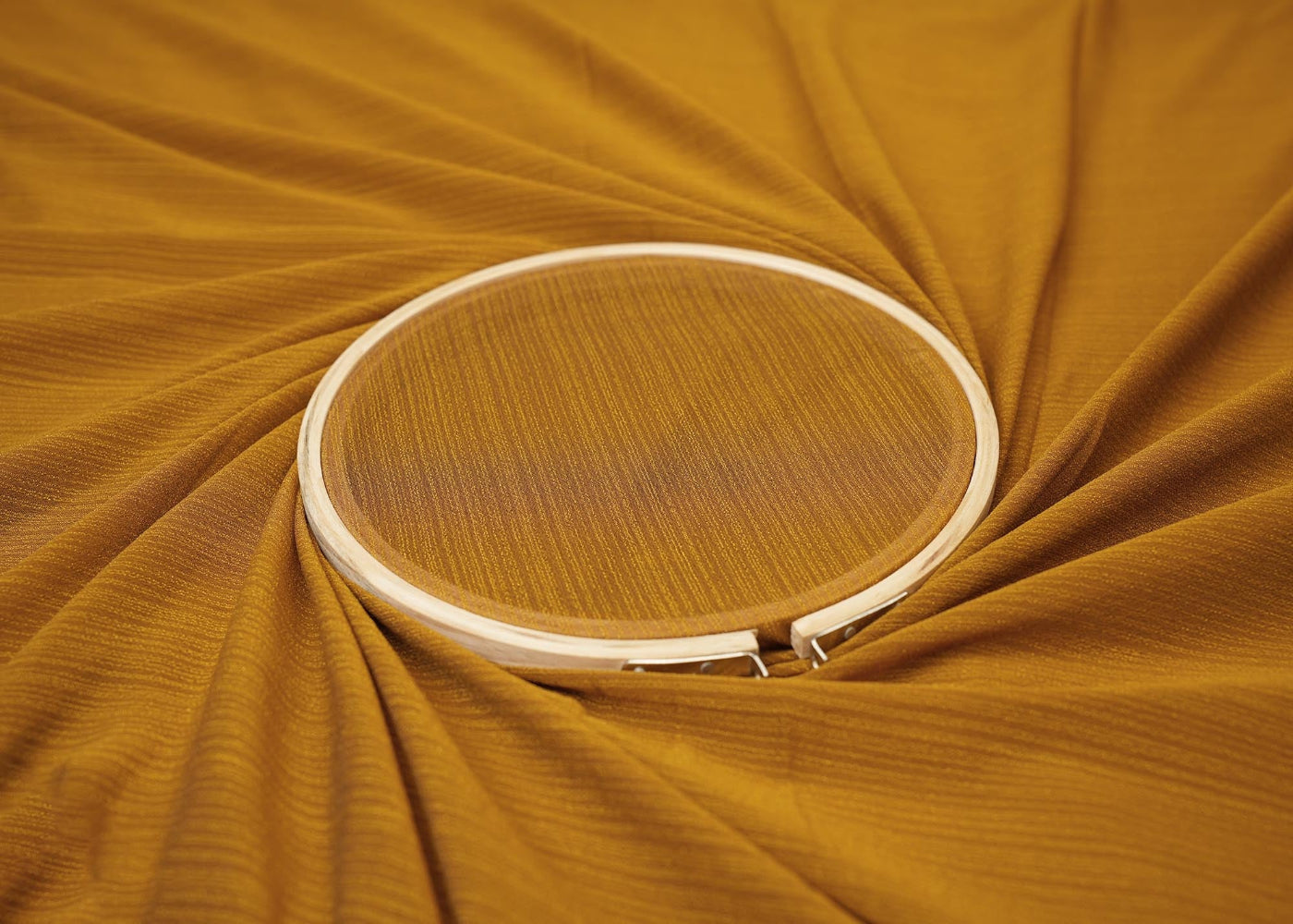 Dark mustard colored barbie chiffon fabric