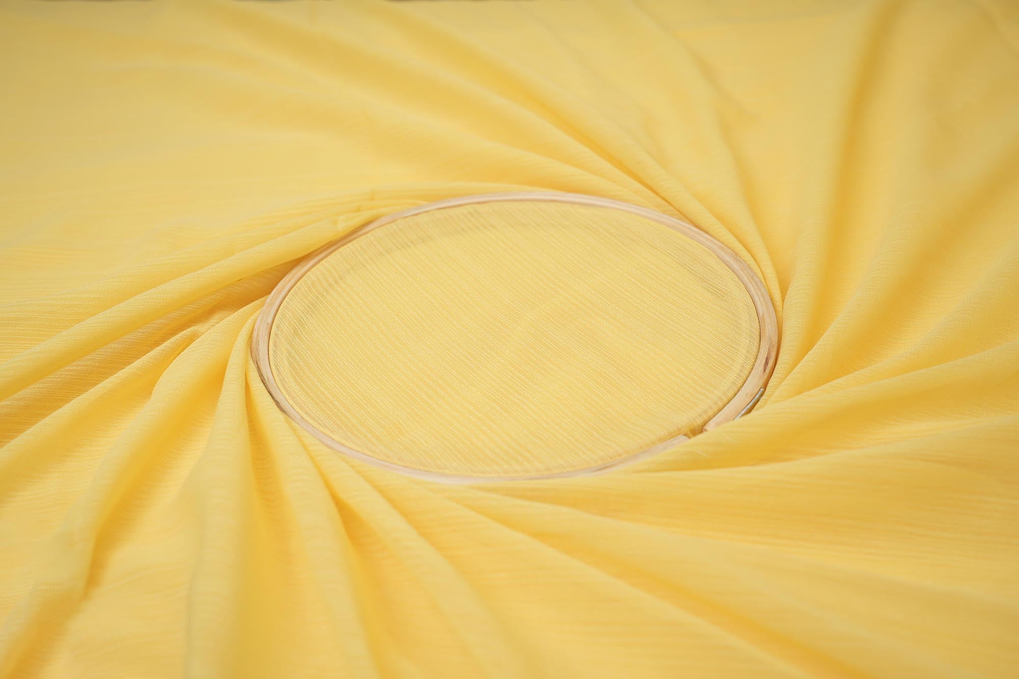 Pastel Yellow coloured barbie chiffon fabric
