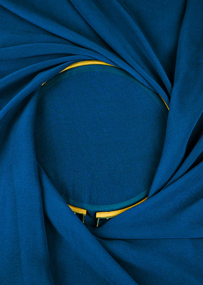 Cobalt Blue Coloured Georgette Fabric 7425(101)