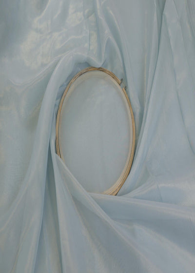Powder Blue Coloured Glass Organza Fabric 7447(17)
