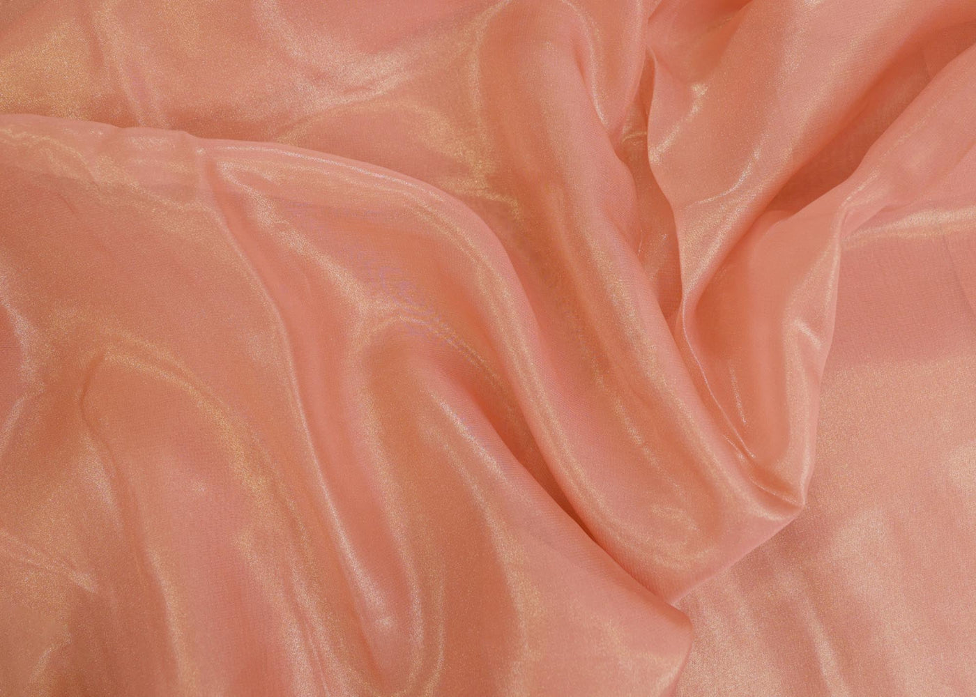 Peach Pink coloured glass oraganza fabric
